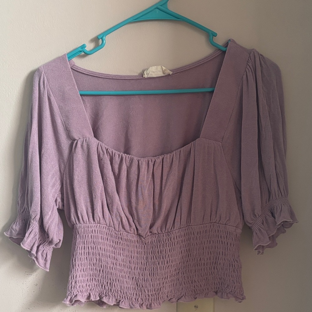 Altar'd State Purple Smocked Top